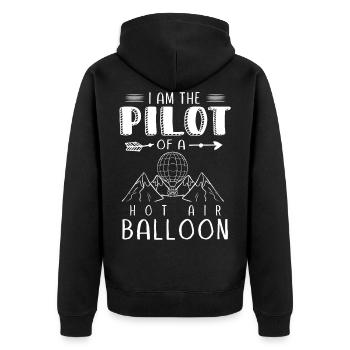 Montgolfière, pilotage d’une montgolfière - Veste à capuche bio Premium Unisexe - noir - Dos - Nico (187cm)