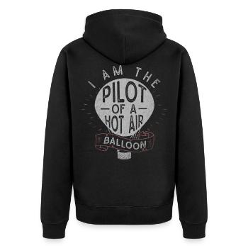 Montgolfière, pilotage d’une montgolfière - Veste à capuche bio Premium Unisexe - noir - Dos - Nico (187cm)