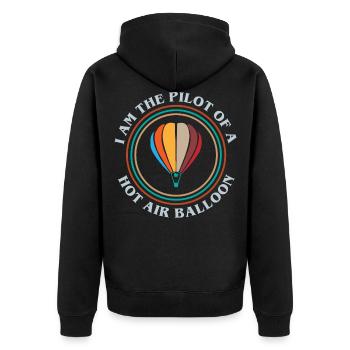 Montgolfière, pilotage d’une montgolfière - Veste à capuche bio Premium Unisexe - noir - Dos - Nico (187cm)