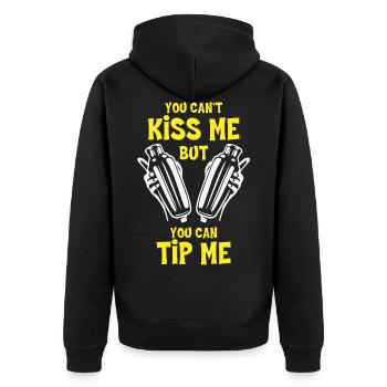 Barman, Barkeeper, Barkeeper - Unisex Premium Bio Zip Hoodie - Schwarz - Hinten - Nico (187cm)
