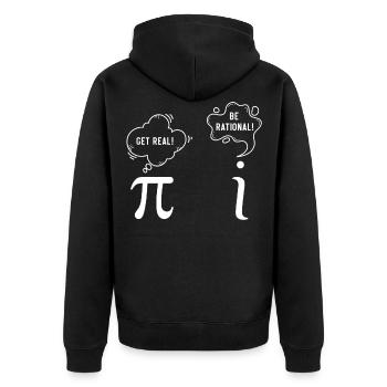 Rationales Mathematisches Nerd -Geschenk - Unisex Premium Bio Zip Hoodie - Schwarz - Hinten - Nico (187cm)
