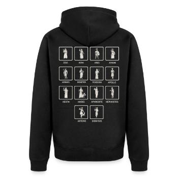 Griechische Mythologie, Griechischer Mythos Götter - Unisex Premium Bio Zip Hoodie - Schwarz - Hinten - Nico (187cm)
