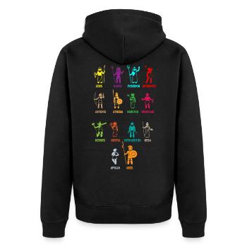Griechische Mythologie, Griechischer Mythos Götter - Unisex Premium Bio Zip Hoodie - Schwarz - Hinten - Nico (187cm)