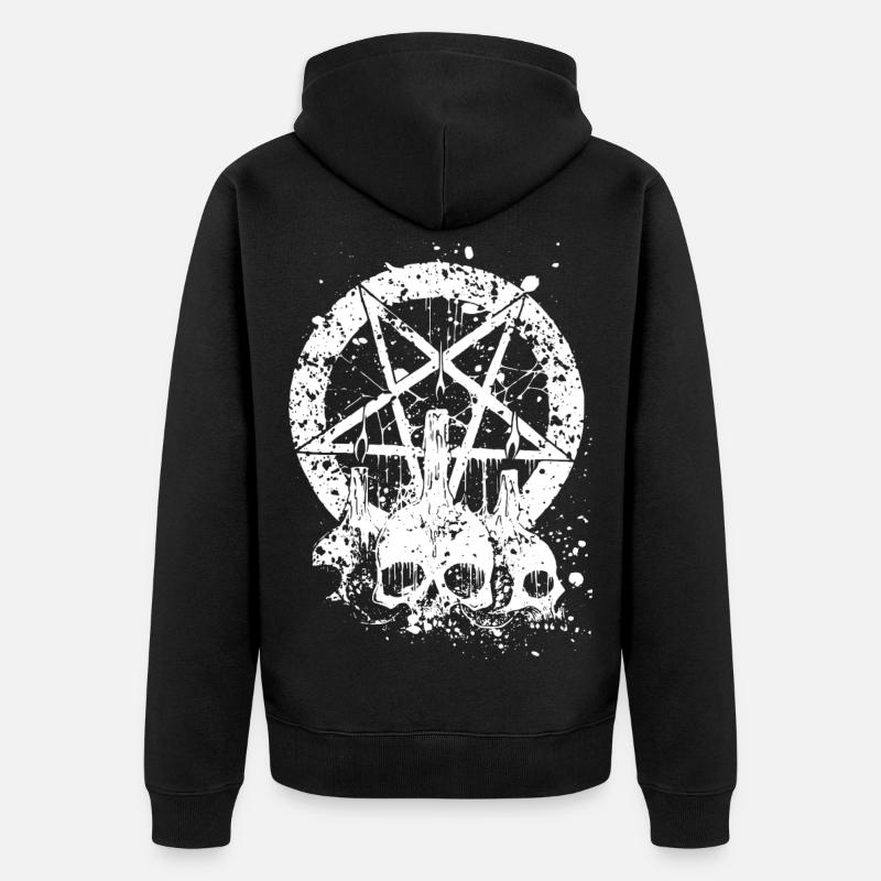 Gothique Skull - Veste à capuche bio Premium Unisexe - noir