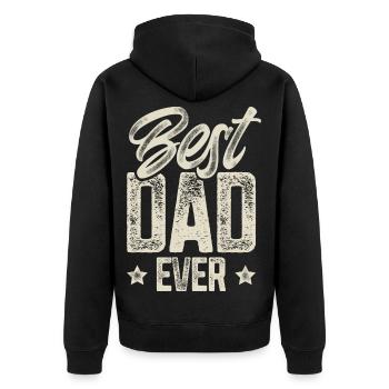 Dad Father Father's Day Best Dad - Unisex Premium Organic Zip Hoodie - black - Back - Nico (187cm)