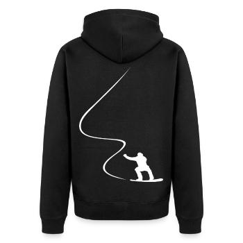 Snowboarder, Curve, Downhill, Freerider, Winter - Unisex Premium Organic Zip Hoodie - black - Back - Nico (187cm)
