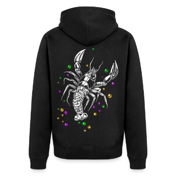 Mardi Gras lobster lobster with beads - Unisex Premium Organic Zip Hoodie - black - Back - Nico (187cm)
