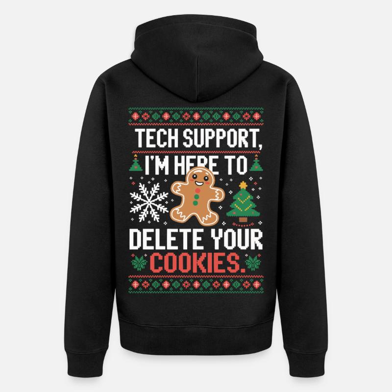 Dicton de cookie du support technique - Veste à capuche bio Premium Unisexe - noir