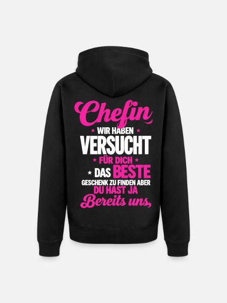 Chefin Wir Haben Versucht Finden - Unisex Premium Organic Zip Hoodie - black