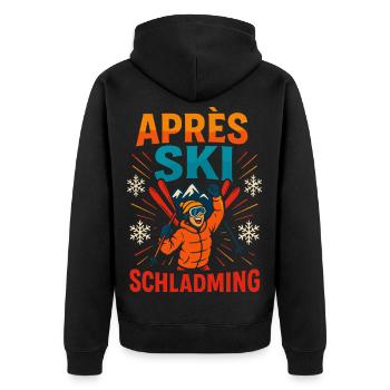 Après-Ski Party Schladming Skier Design - Veste à capuche bio Premium Unisexe - noir - Dos - Nico (187cm)
