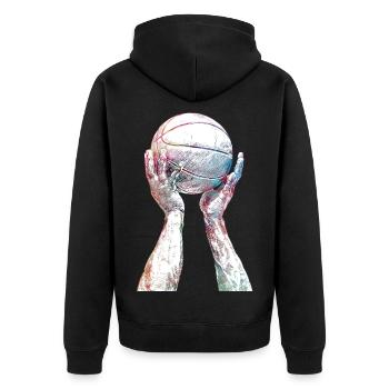 Art sportif de basket-ball #basketball - Veste à capuche bio Premium Unisexe - noir - Dos - Nico (187cm)