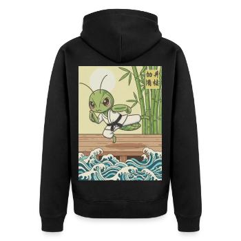 Kawaii Martial Arts Praying Mantis - Veste à capuche bio Premium Unisexe - noir - Dos - Nico (187cm)