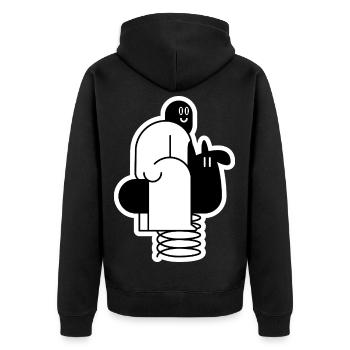 Voyou échangiste - Veste à capuche bio Premium Unisexe - noir - Dos - Nico (187cm)