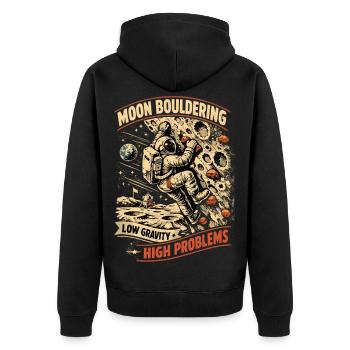 Bloc lunaire : conception d’astronaute vintage - Veste à capuche bio Premium Unisexe - noir - Dos - Nico (187cm)