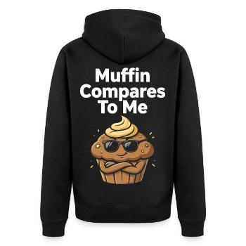 Muffin se compare à moi avec un muffin drôle - Veste à capuche bio Premium Unisexe - noir - Dos - Nico (187cm)