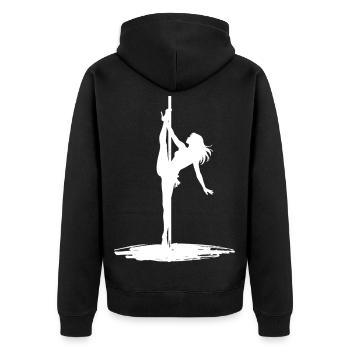 Silhouette de pole dance – Art esthétique - Veste à capuche bio Premium Unisexe - noir - Dos - Nico (187cm)