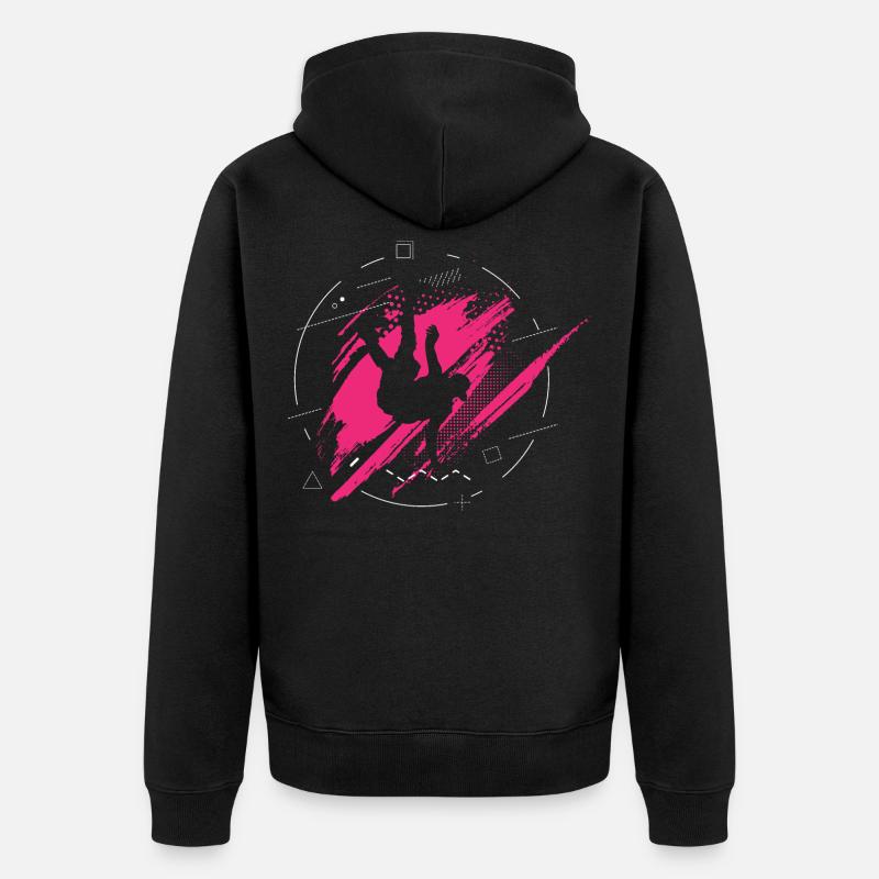Breakdance Geschenk Pink Mädchen - Unisex Premium Bio Zip Hoodie - Schwarz
