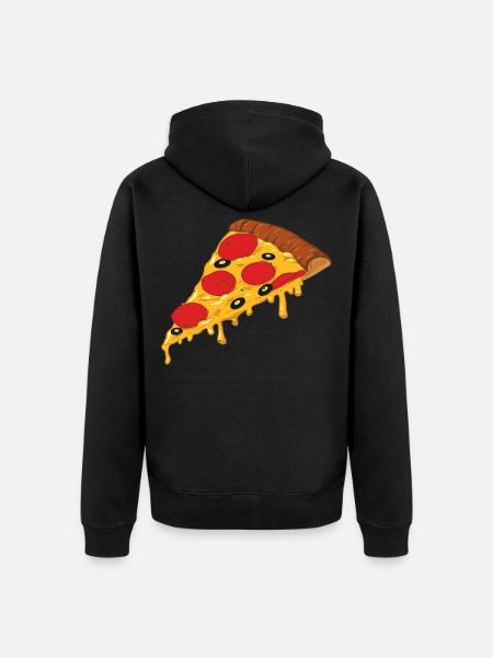 Pizza slice - Unisex Premium Organic Zip Hoodie - black
