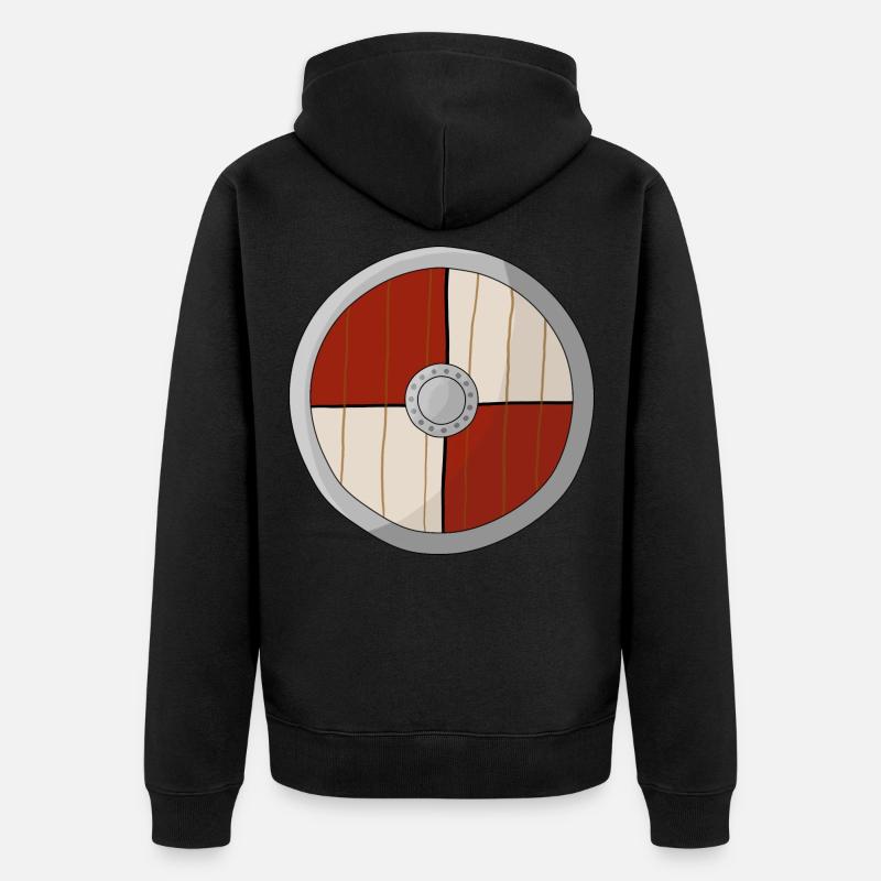 Wikinger Schild - Unisex Premium Bio Zip Hoodie - Schwarz