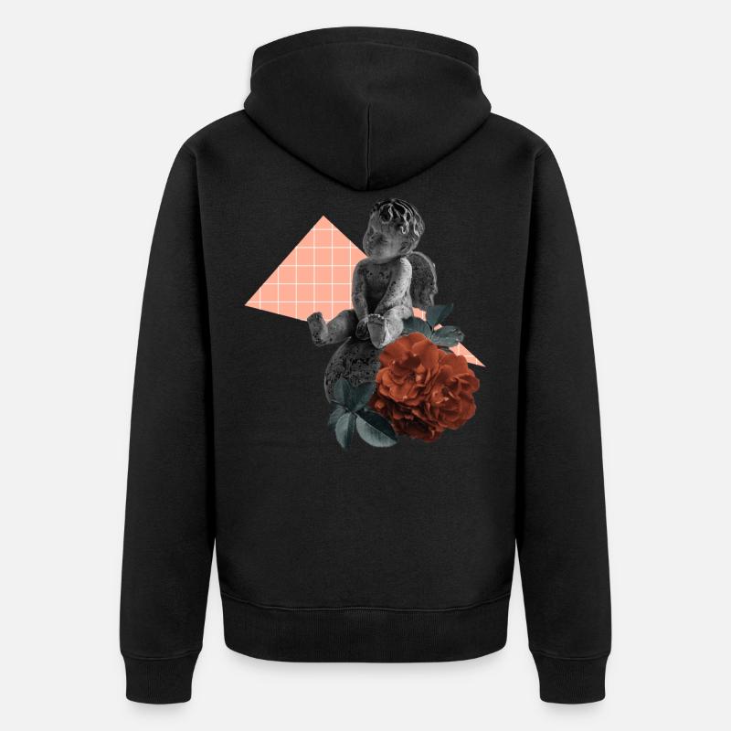 Collage d’ange de chéri - Veste à capuche bio Premium Unisexe - noir