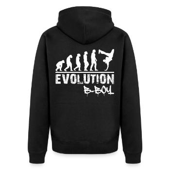 Breakdance Evolution B-Boy Breakdancer Geschenk - Unisex Premium Bio Zip Hoodie - Schwarz - Hinten - Nico (187cm)