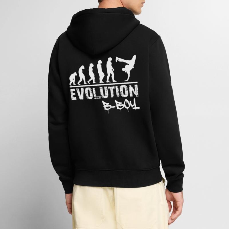 Breakdance Evolution B-Boy Breakdancer Gift Unisex Premium Organic Zip Hoodie