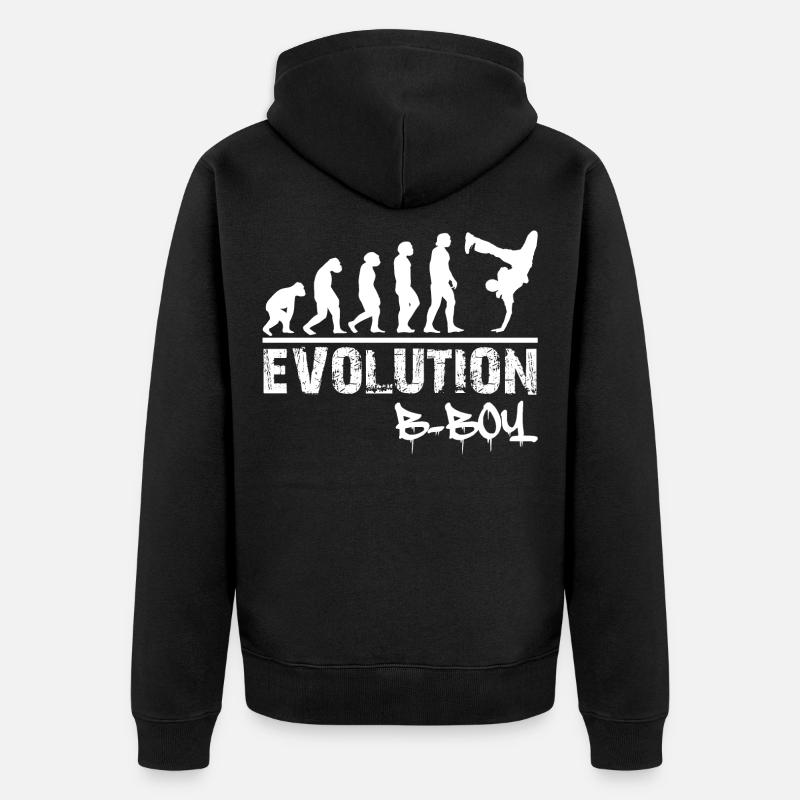 Breakdance Evolution B-Boy Breakdancer Gift - Unisex Premium Organic Zip Hoodie - black