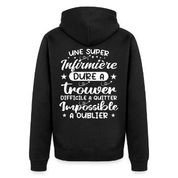 Eine super Krankenschwester - Krankenschwester Geschenk - Unisex Premium Bio Zip Hoodie - Schwarz - Hinten - Nico (187cm)