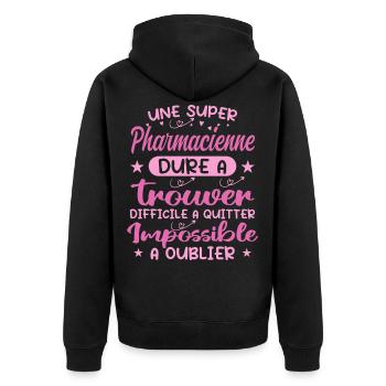 A Super Pharmacist - Pharmacist Gift - Unisex Premium Organic Zip Hoodie - black - Back - Nico (187cm)