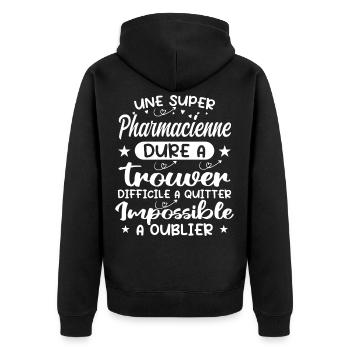 A Super Pharmacist - Pharmacist Gift - Unisex Premium Organic Zip Hoodie - black - Back - Nico (187cm)