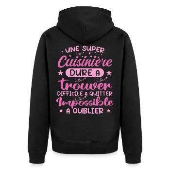 Une Super Cuisinière - Cadeau cuisiniere - Veste à capuche bio Premium Unisexe - noir - Dos - Nico (187cm)