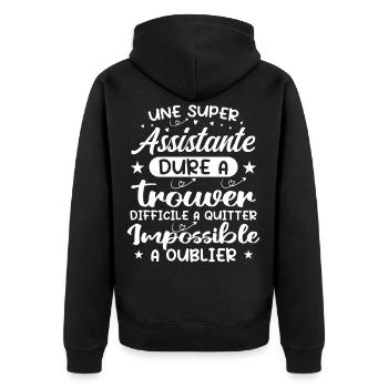 A Super Assistant - Assistant Gift - Unisex Premium Organic Zip Hoodie - black - Back - Nico (187cm)