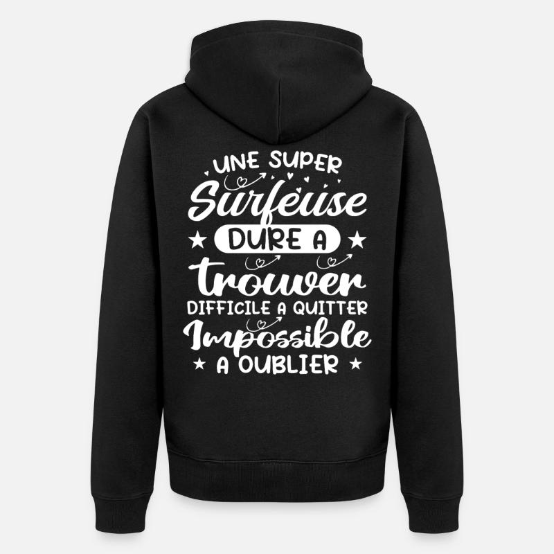 Ein Super Surfer - Surfer Geschenk - Unisex Premium Bio Zip Hoodie - Schwarz