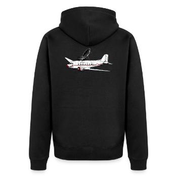 Mückenstich - Unisex Premium Bio Zip Hoodie - Schwarz - Hinten - Nico (187cm)