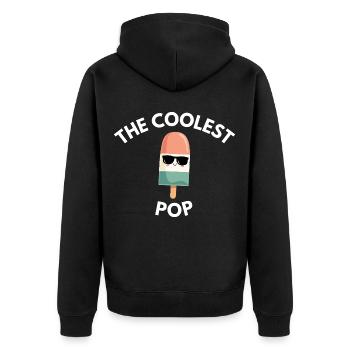 The Coolest Pop Funny Father's Day - Unisex Premium Organic Zip Hoodie - black - Back - Nico (187cm)
