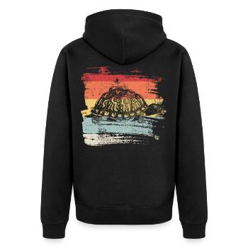 Schildkröte Reptilie Schildkröten Tierschutz - Unisex Premium Bio Zip Hoodie - Schwarz - Hinten - Nico (187cm)