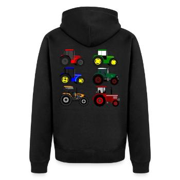 Tractor collage 1 | Agriculture | Farmer | Tractor - Unisex Premium Organic Zip Hoodie - black - Back - Nico (187cm)