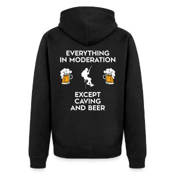 Spéléologie Spéléologie Potholing et bière - Veste à capuche bio Premium Unisexe - noir - Dos - Nico (187cm)