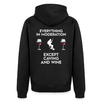 Spéléologie et vin - Veste à capuche bio Premium Unisexe - noir - Dos - Nico (187cm)