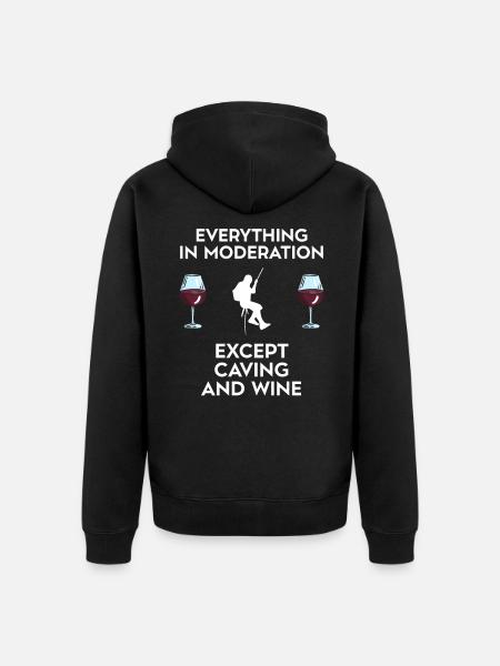 Caving And Wine - Unisex Premium Bio Zip Hoodie - Schwarz