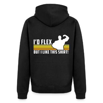 Gym Lustiger Spruch Funny Herren Geschenk Fitness - Unisex Premium Bio Zip Hoodie - Schwarz - Hinten - Nico (187cm)