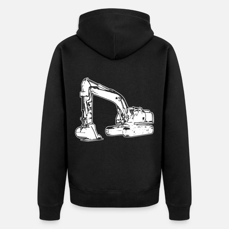Bagger Baggerfahrer Baustelle - Unisex Premium Bio Zip Hoodie - Schwarz