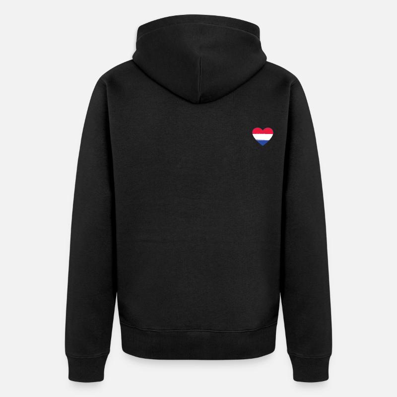 Holland Flag Heart utilisé - Veste à capuche bio Premium Unisexe - noir