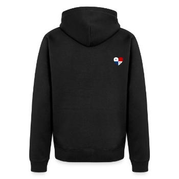 Panama Flagge Herz - Unisex Premium Bio Zip Hoodie - Schwarz - Hinten - Nico (187cm)