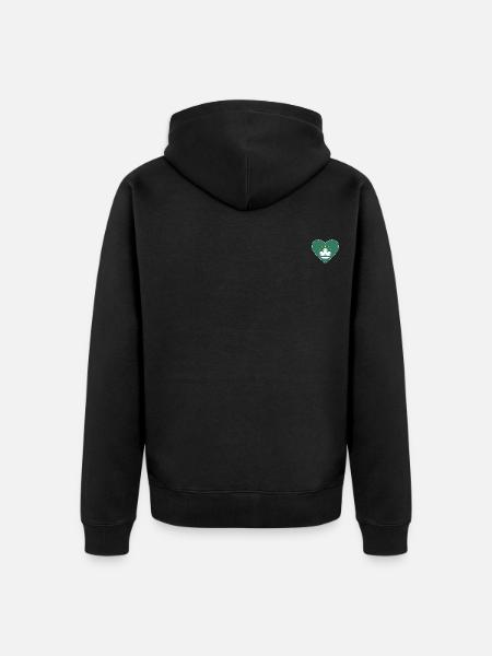 Macau Flag Heart - Unisex Premium Organic Zip Hoodie - black