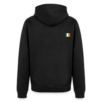 Ireland Flag - Unisex Premium Organic Zip Hoodie - black - Back - Nico (187cm)