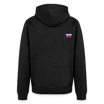 Slowakei Flagge - Unisex Premium Bio Zip Hoodie - Schwarz - Hinten - Nico (187cm)