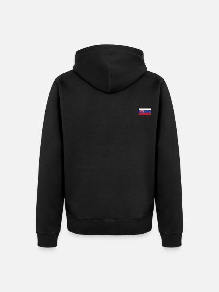Slovakia Flag - Unisex Premium Organic Zip Hoodie - black