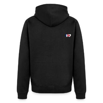 France Japon Flag Coeur - Veste à capuche bio Premium Unisexe - noir - Dos - Nico (187cm)