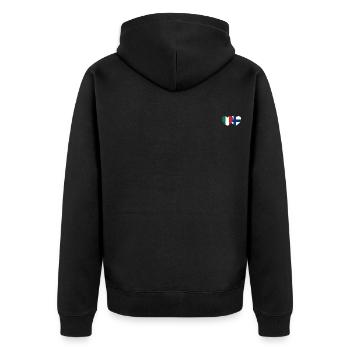 Italie Finlande Flag Coeur - Veste à capuche bio Premium Unisexe - noir - Dos - Nico (187cm)